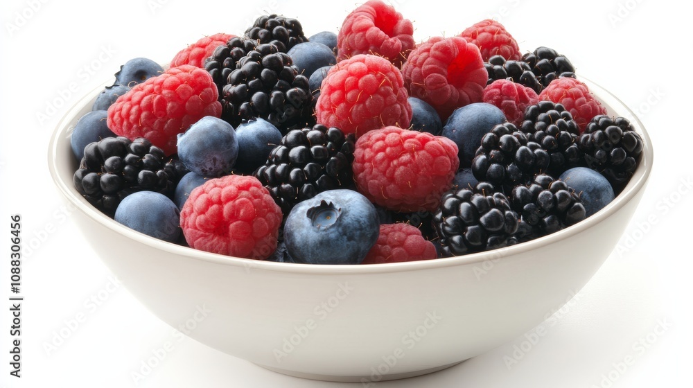 A bowl of colorful mixed berries including raspberries, blackberries, and blueberries A bowl of colorful mixed berries including raspberries, blackberries, and blueberries