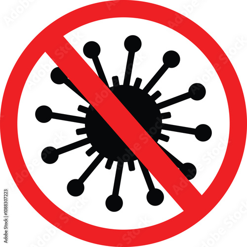 no corona virus sign vector