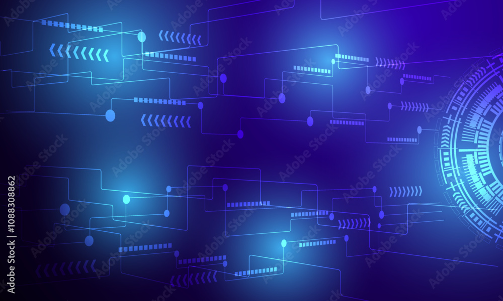 blue high technology with lines connection circuit circles abstract background blue high technology with lines connection circuit circles abstract background