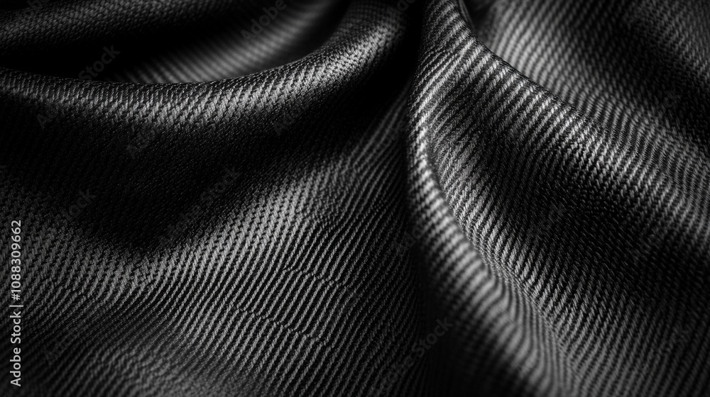 Naklejka premium black rubber-coated technical fabric showcasing its textured surface conveying durability and strength ideal for modern industrial or outdoor gear highlighting functionality and resilience
