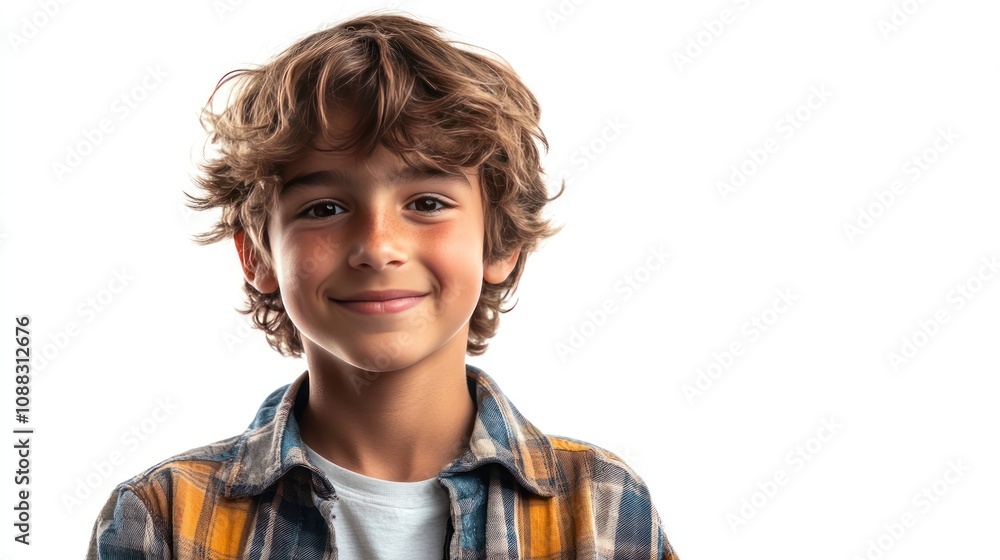 Boy with skateboard, casual clothing, looking at the camera with a proud smile, isolated on white background Boy with skateboard, casual clothing, looking at the camera with a proud smile, isolated on white background