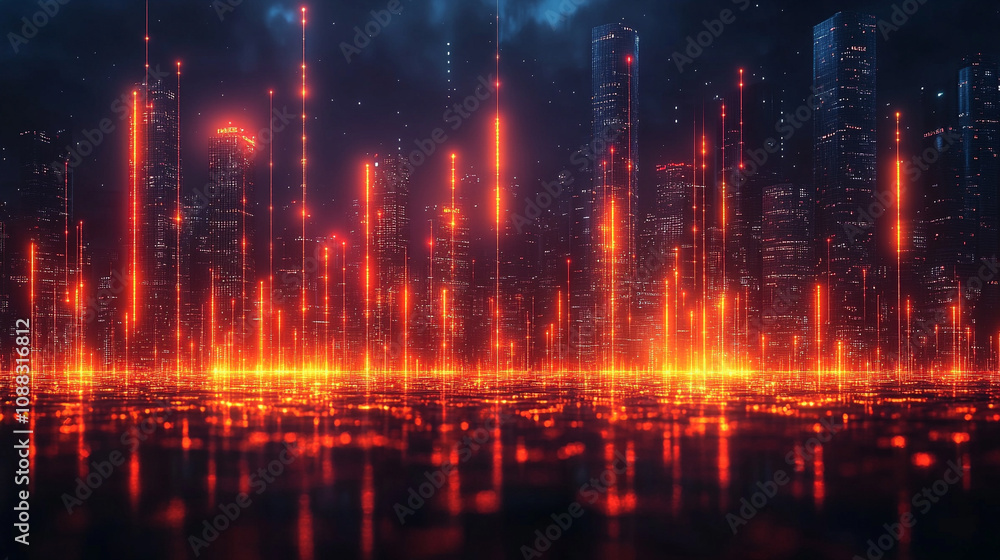 Fototapeta premium modern digital interface showcases innovative financial technology and asset management with dynamic data visualization, highlighting advanced analytics and secure online transactions