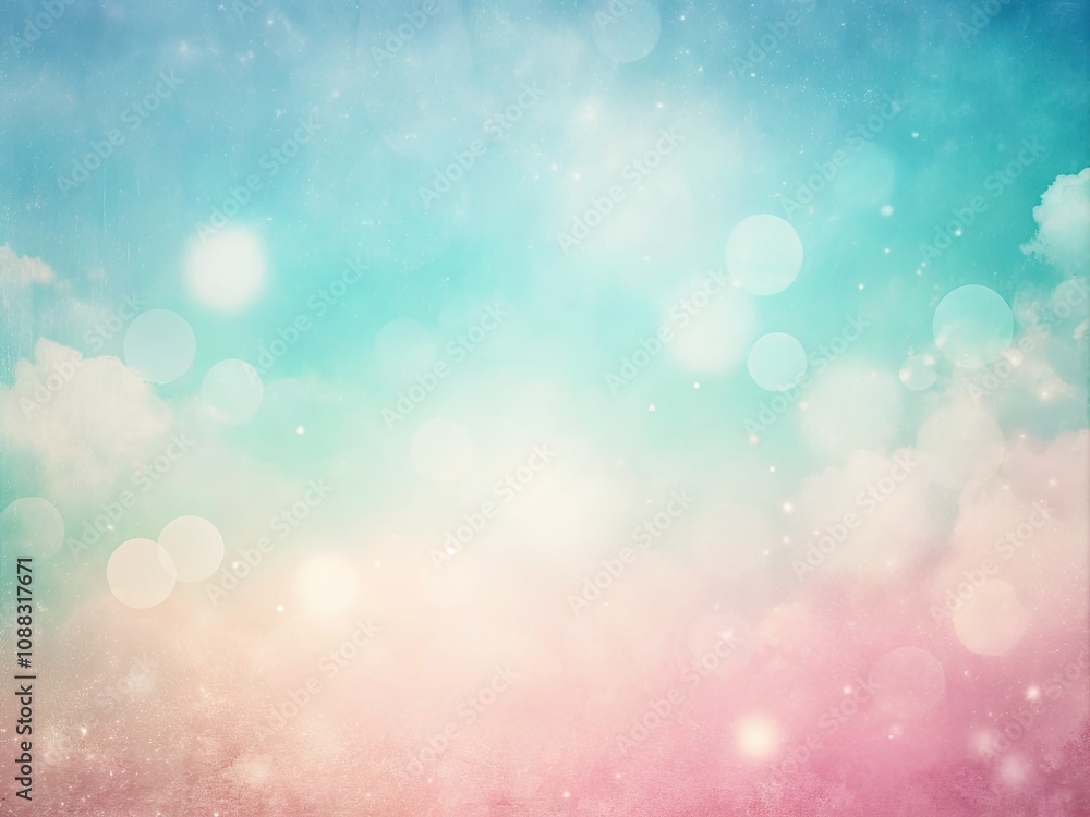 Obraz premium Vintage Style Photography of a Soft Pink, White, and Light Blue Grainy Gradient Backdrop for Elegant and Creative Projects