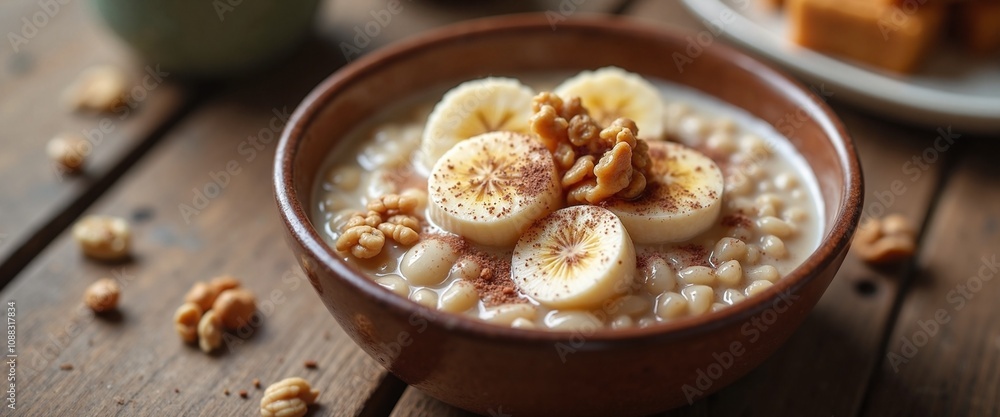 Creamy Barley Porridge with Banana & Walnuts: Healthy Breakfast for Blogs, Websites, Recipe Cards & Nutrition Education (190 characters) Creamy Barley Porridge with Banana & Walnuts: Healthy Breakfast for Blogs, Websites, Recipe Cards & Nutrition Education (190 characters)