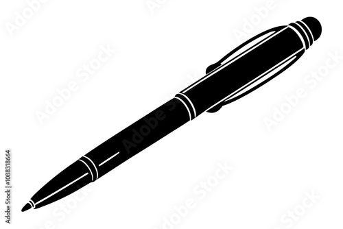 pen-icon-black-silhouette-vector--white-background,pen, ink,, ballpoint, office, write, writing.