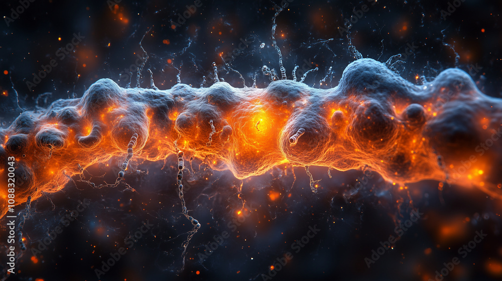 A close-up shows the beauty of a neuron. A close-up shows the beauty of a neuron.