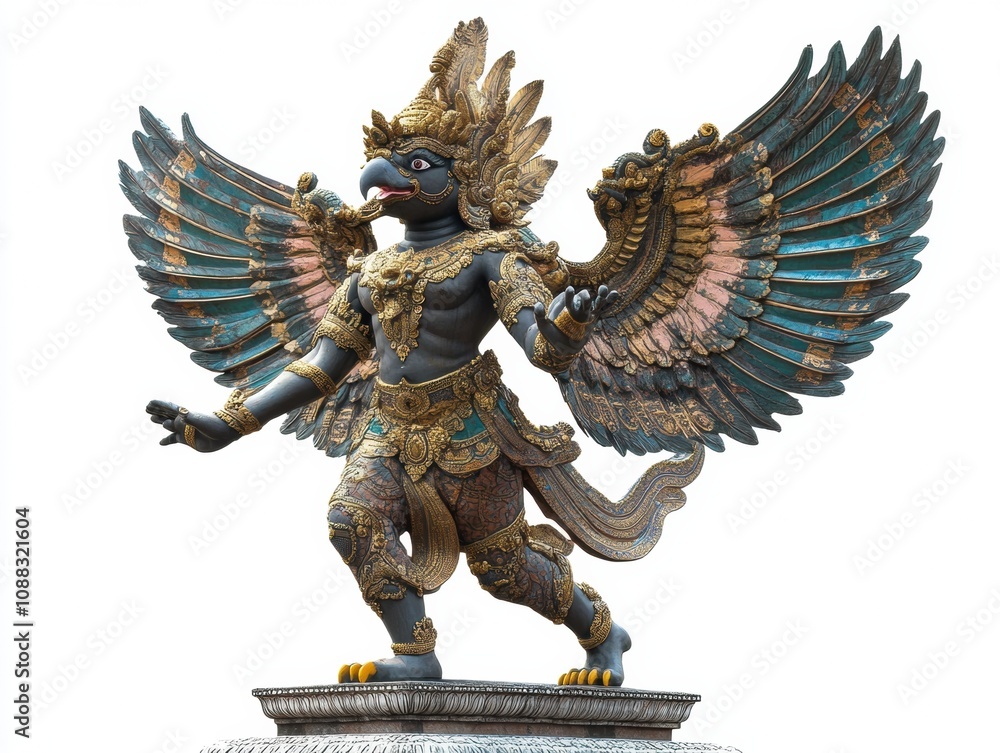 Garuda statue isolated on whit background. Garuda statue isolated on whit background.
