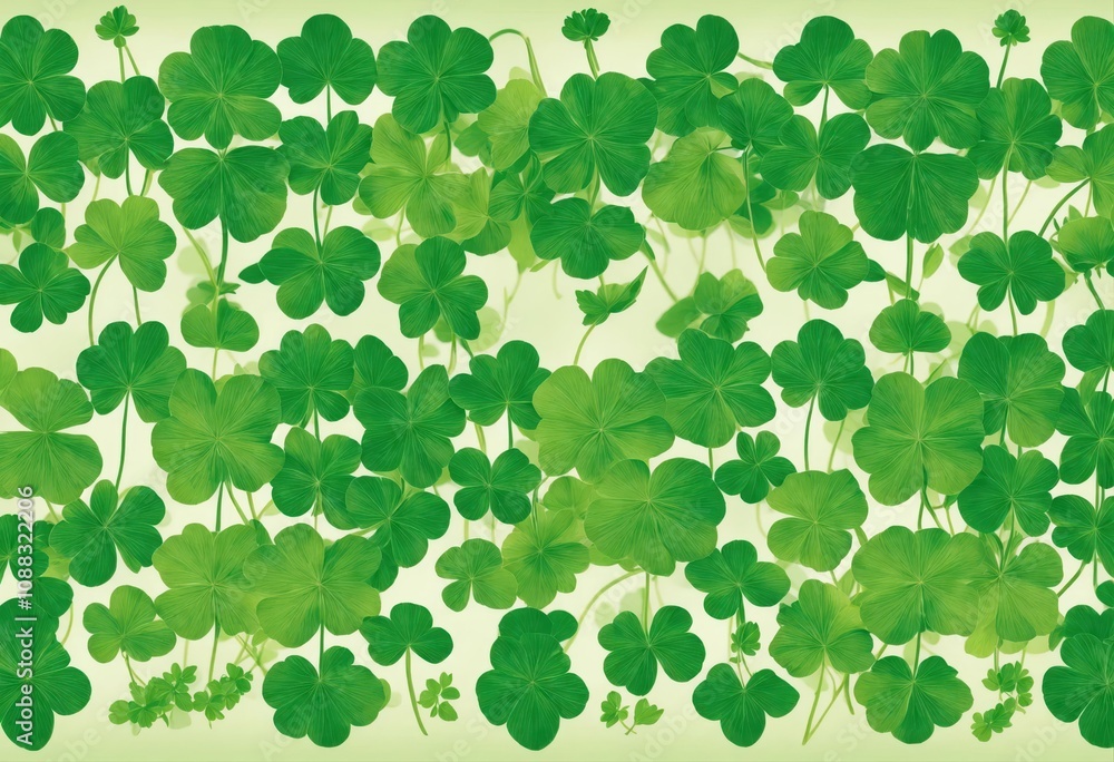 Abstract clover pattern, green clover texture, delicate green background with clover leaves Abstract clover pattern, green clover texture, delicate green background with clover leaves