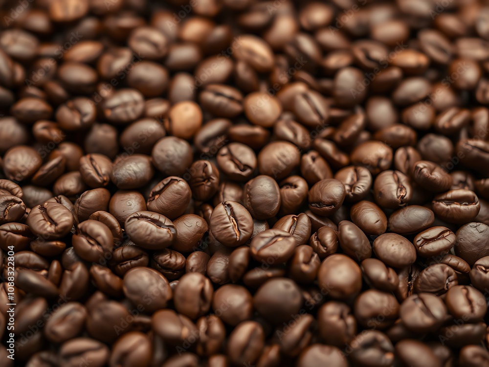 A Close-Up View of Roasted Coffee Beans Ready for Brewing. AI Generated A Close-Up View of Roasted Coffee Beans Ready for Brewing. AI Generated