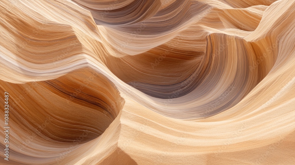 Wavy sand texture revealing intricate patterns and forms of desert landscapes from a flat lay perspective, showcasing natural artistry and earthy tones. Wavy sand texture revealing intricate patterns and forms of desert landscapes from a flat lay perspective, showcasing natural artistry and earthy tones.