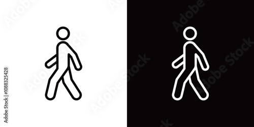 歩く人のシンプルなアイコン