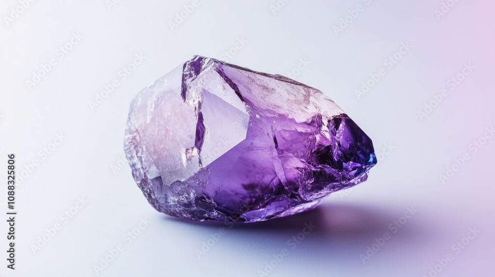 A large, polished purple gemstone showcasing intricate facets and rich color, positioned against a soft white background. A large, polished purple gemstone showcasing intricate facets and rich color, positioned against a soft white background.