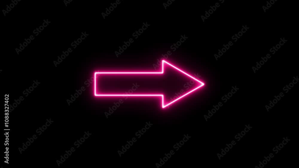 Abstract beautiful saber arrow loading animation background featuring glowing neon arrow pointing right. This looped animation showcases a neon arrow in an abstract black background Abstract beautiful saber arrow loading animation background featuring glowing neon arrow pointing right. This looped animation showcases a neon arrow in an abstract black background