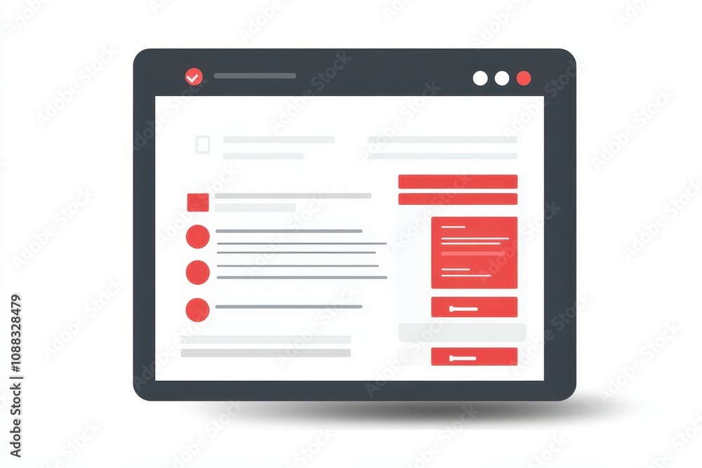Interactive form, realtime validation indicators, flat design illustration Interactive form, realtime validation indicators, flat design illustration
