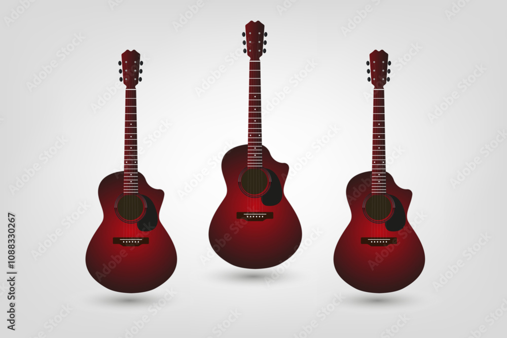 Fototapeta premium guitar isolated on white background