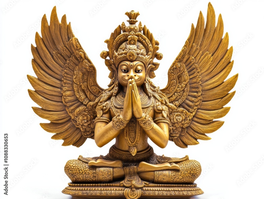 Garuda statue isolated on white background.
Garuda statue isolated on white background.