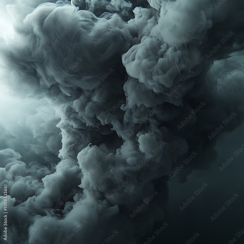 Abstract dark grey smoke cloud swirling in water. Abstract dark grey smoke cloud swirling in water.