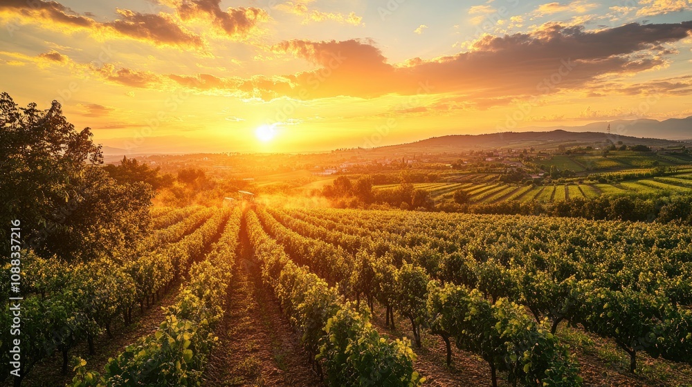 Farmer using a sprayer machine for pest control in a vibrant fruit orchard at sunset, highlighting sustainable agricultural practices. Farmer using a sprayer machine for pest control in a vibrant fruit orchard at sunset, highlighting sustainable agricultural practices.