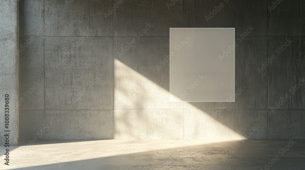 Minimalist mockup showcasing a blank poster against a textured concrete wall, illuminated by natural light casting soft shadows. Minimalist mockup showcasing a blank poster against a textured concrete wall, illuminated by natural light casting soft shadows.