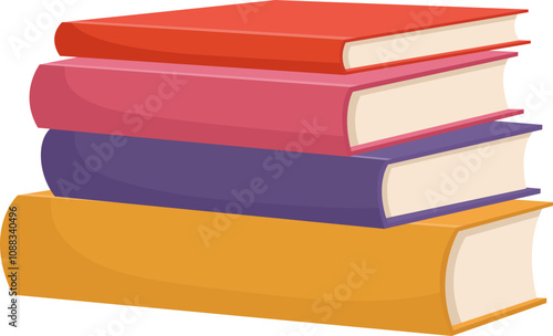 Stack of Books Design Illustration – Educational and Literary Graphic Design