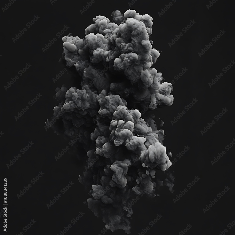 Abstract grayscale ink cloud, swirling, dynamic. Abstract grayscale ink cloud, swirling, dynamic.