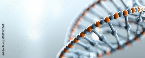 Detailed DNA molecule on a light background, concept of biological science and molecular structure