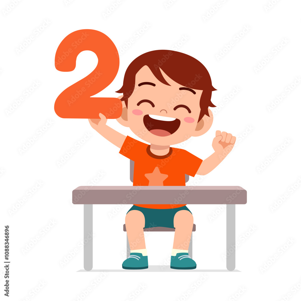 little kid holding number for math study little kid holding number for math study
