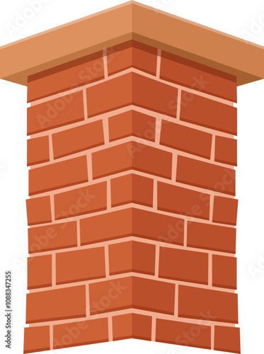 Brick chimney clipart design illustration