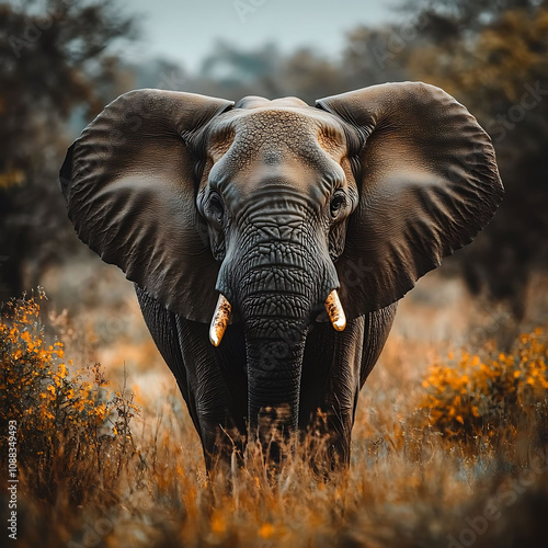 Majestic elephant encounter african savanna wildlife photography natural habitat close-up view conservation awareness