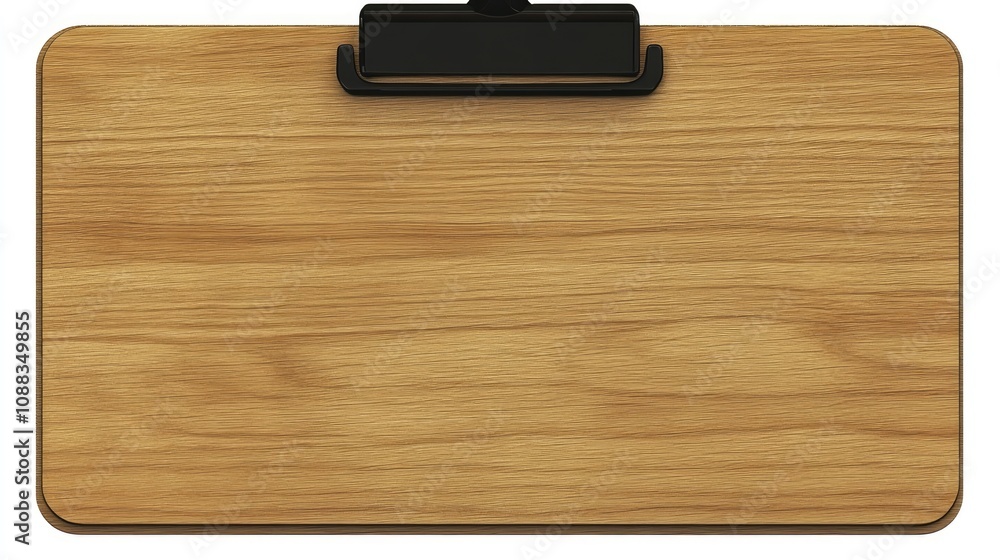 Natural wood clipboard featuring a smooth finish and a blank sheet of paper, ideal for writing or presentations, showcasing a minimalist design. Natural wood clipboard featuring a smooth finish and a blank sheet of paper, ideal for writing or presentations, showcasing a minimalist design.