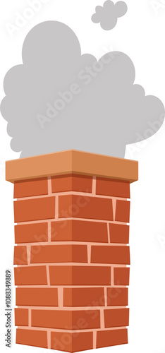 Brick chimney clipart design illustration