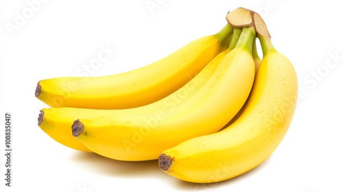 A bunch of bright yellow bananas with their smooth, slightly curved shapes, Each banana’s vibrant color and subtle imperfections captured with precision