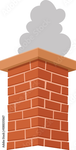 Brick chimney clipart design illustration