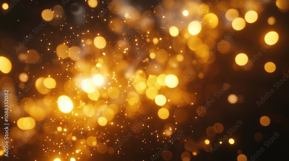 Golden fireworks burst across a starry night sky, surrounded by sparkling yellow bokeh lights, creating a magical atmosphere for festive celebrations. Golden fireworks burst across a starry night sky, surrounded by sparkling yellow bokeh lights, creating a magical atmosphere for festive celebrations.