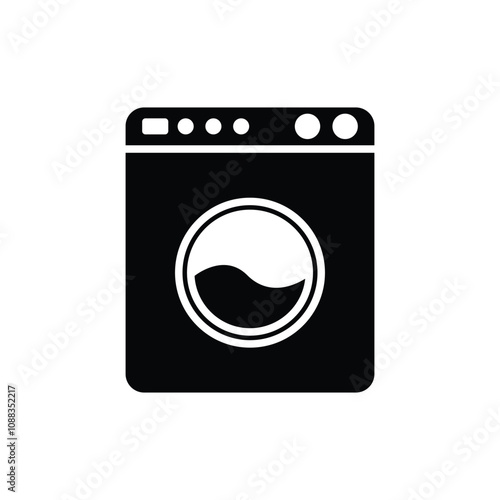 Clothes washing machine vector icon design template