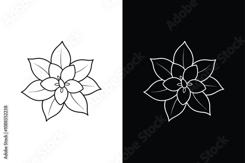 Ayurveda and Nature Icon. Jasmine, Sandalwood, and Marigold Shapes