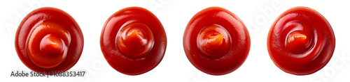 Swirl of Tomato Ketchup on White Background photo