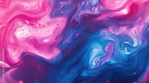 Wallpaper Mural Vibrant galaxy texture with swirling patterns of pink and blue hues intermingling, showcasing a dazzling cosmic appearance. Torontodigital.ca