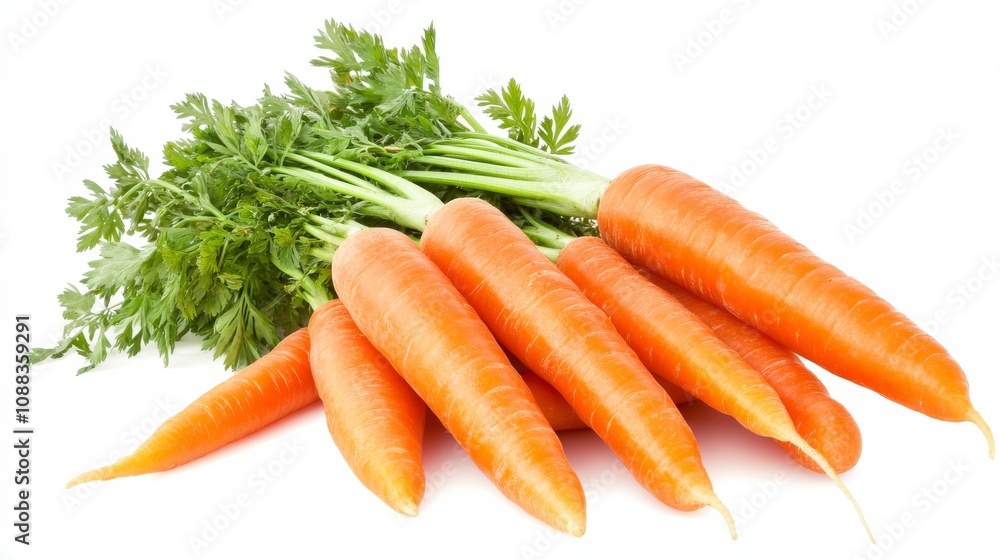 A bunch of vibrant, orange carrots freshly pulled from the earth, Their earthy sweetness ready to be enjoyed A bunch of vibrant, orange carrots freshly pulled from the earth, Their earthy sweetness ready to be enjoyed