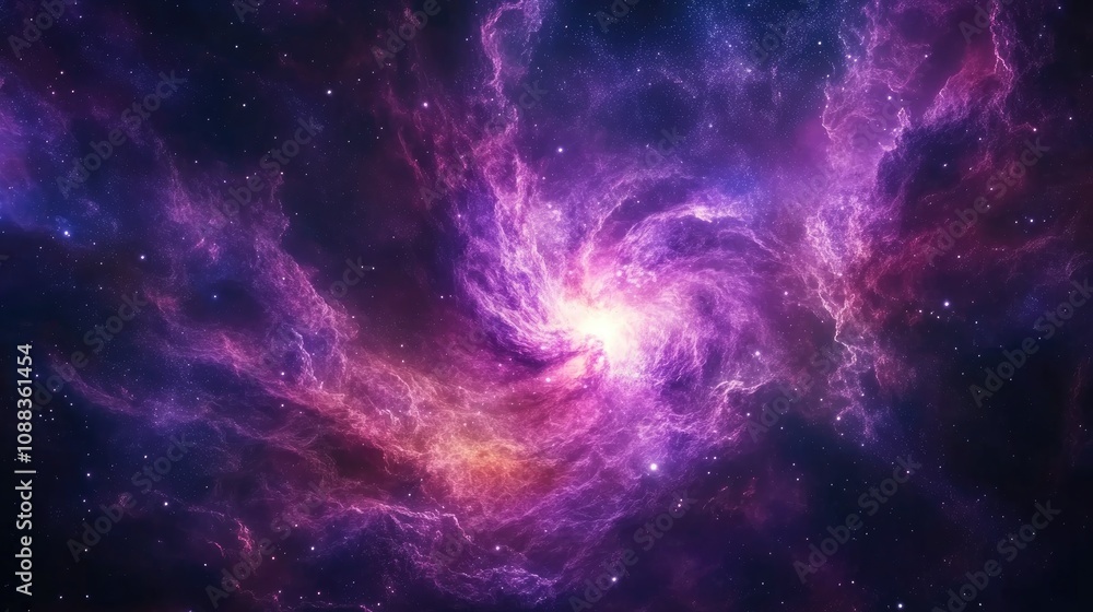 Vivid cosmic nebula swirling with vibrant purples and pinks, showcasing a mesmerizing supernova against a starry galaxy backdrop. Vivid cosmic nebula swirling with vibrant purples and pinks, showcasing a mesmerizing supernova against a starry galaxy backdrop.