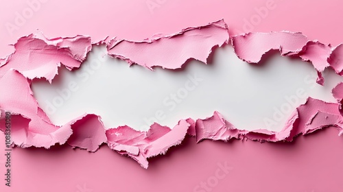 Pink textured paper reveals a white background space