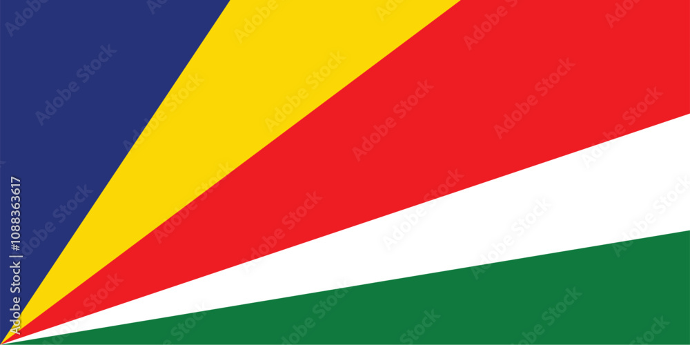 Nationall flag of Seychelles. Vector illustration
Nationall flag of Seychelles. Vector illustration
