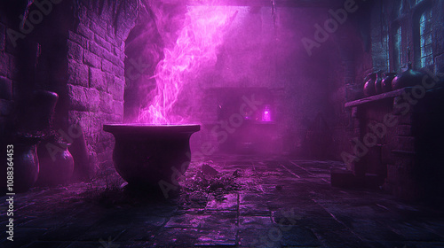 background with witchcraft magic couldron