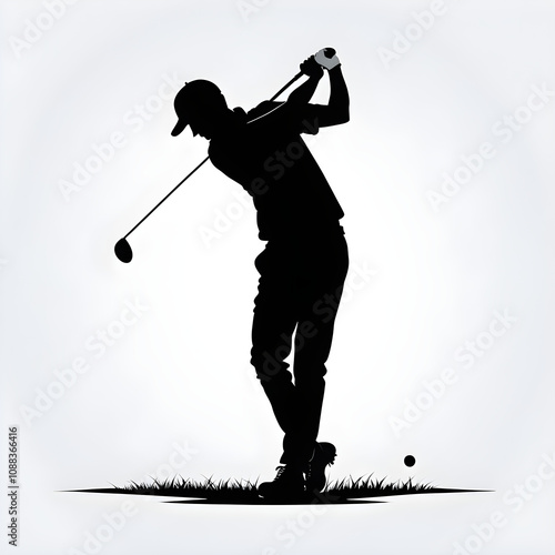 silhouette of a golfer