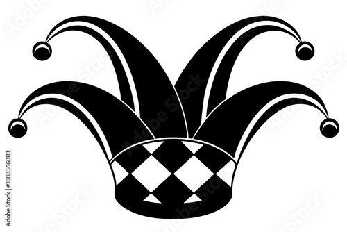 jester hat silhouette white background