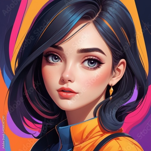 Beauty , Woman Face ,Art and Graphic Illustrations.