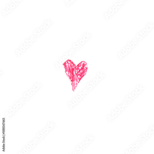 pencil drawn heart isolated on white background