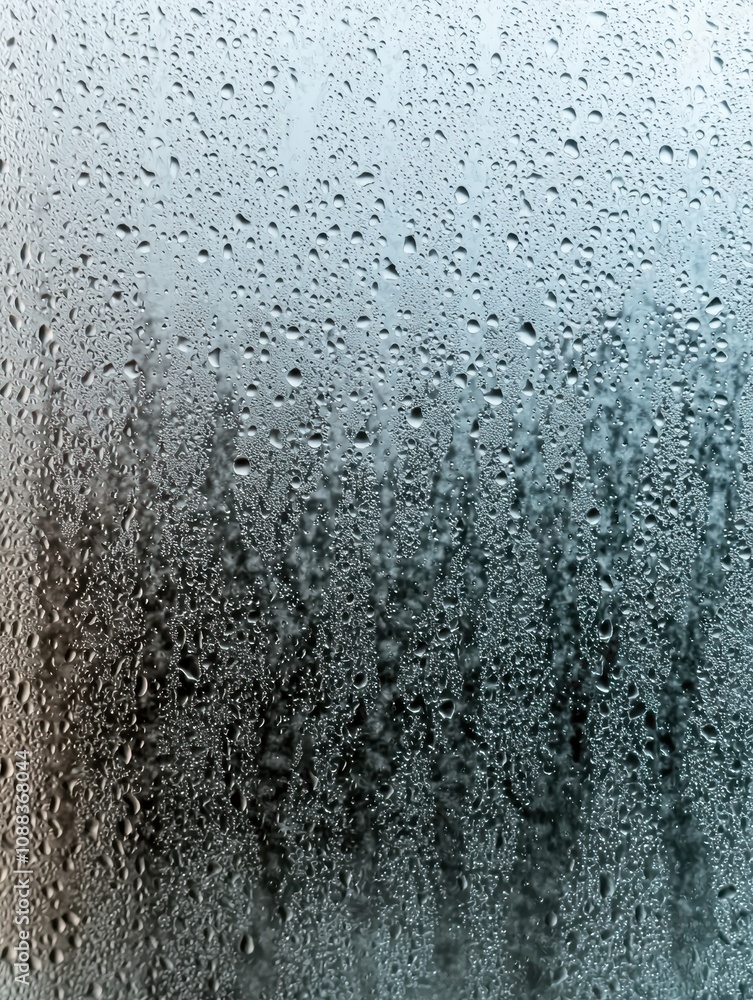 Rainy day window with water droplets Rainy day window with water droplets