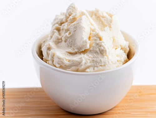 creamy vanilla ice cream in a bowl