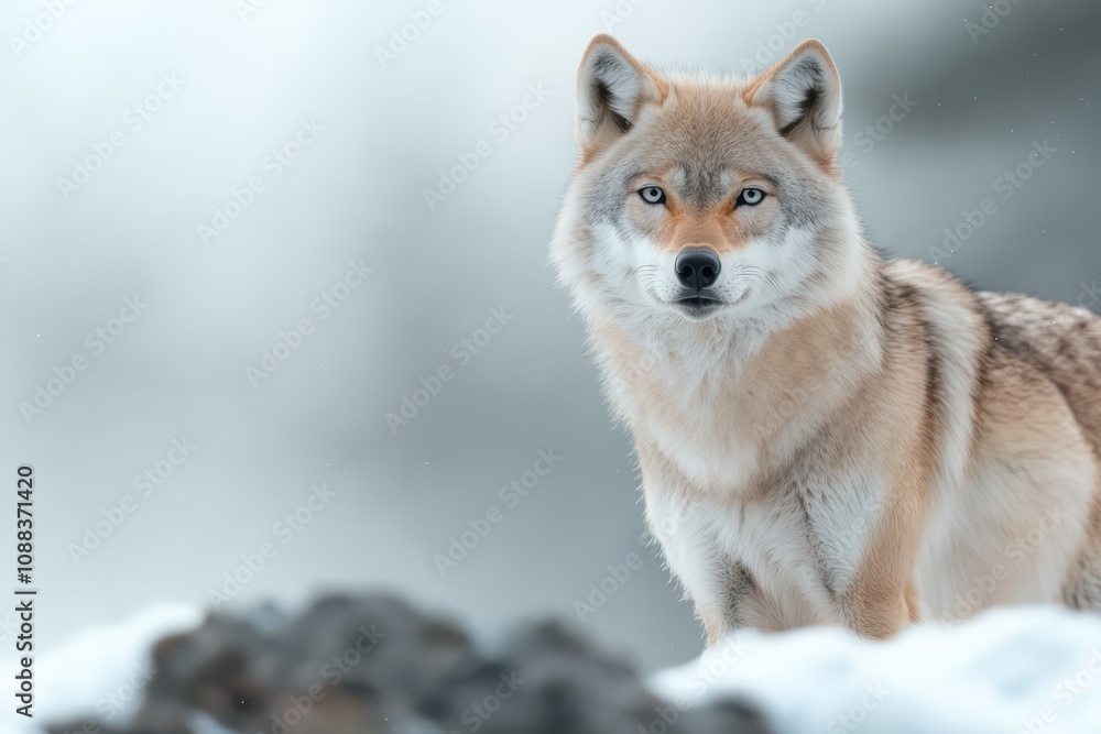 Majestic wolf in snowy landscape Majestic wolf in snowy landscape